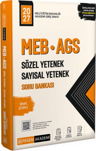Pegem Yayınları 2027 MEB AGS Sözel Yetenek Sayısal Yetenek Tamamı Çözü