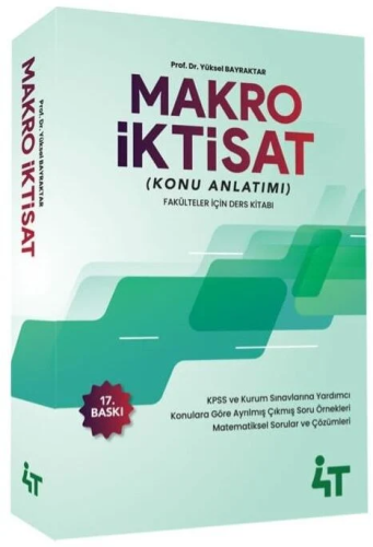 KPSS A Kitapları,Konu Anlatımlı, - 4T Yayınları - 4T Yayınları Makro İ