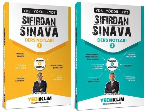 Yediiklim Yayınları YDS YÖKDİL YDT Sıfırdan Sınava Ders Notları 2'li Set