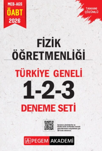 Pegem Yayınları 2026 MEB AGS ÖABT Fizik Öğretmenliği Tamamı Çözümlü Türkiye Geneli 1-2-3 Deneme Seti