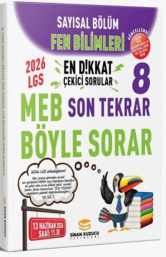- Sinan Kuzucu Yayınları 2026 8. Sınıf Fen Bilimleri Sayısal Bölüm Son