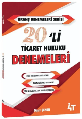 4T Yayınları 2026 KPSS A Grubu Ticaret Hukuku 20'li Deneme