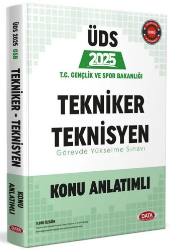 Data Yayınları 2025 T.C. Gençlik ve Spor Bakanlığı Tekniker Teknisyen ÜDS Konu Anlatımlı