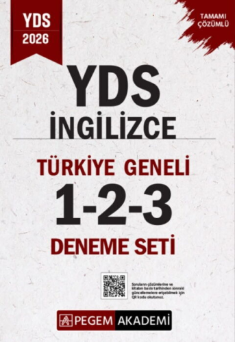Pegem Yayınları 2026 YDS İngilizce Tamamı Çözümlü Türkiye Geneli 1-2-3 Deneme Seti