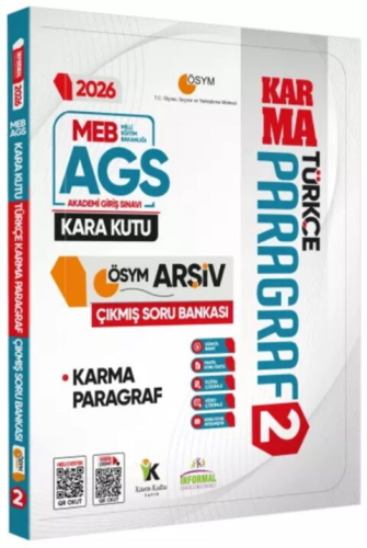 Karakutu Yayınları 2026 MEB-AGS Türkçenin Kara Kutusu PARAGRAF 2 KARMA ÖSYM Çıkmış Soru Bankası Dijital Çözümlü