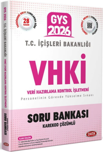 Data Yayınları 2026 T.C. İçişleri Bakanlığı VHKİ GYS Soru Bankası - Karekod Çözümlü