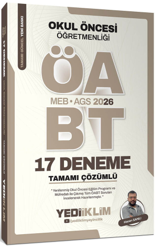 Yediiklim Yayınları 2026 MEB AGS ÖABT Okul Öncesi Öğretmenliği Tamamı Çözümlü 17 Deneme