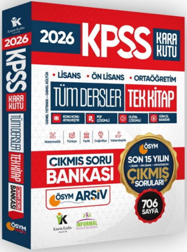 Soru Bankası - İnformal Yayınları 2026 KPSS Lisans ÖnLisans Ortaöğreti