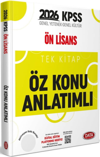 Data Yayınları 2026 KPSS Önlisans Tek Kitap Öz Anlatımlı Konu Anlatımlı