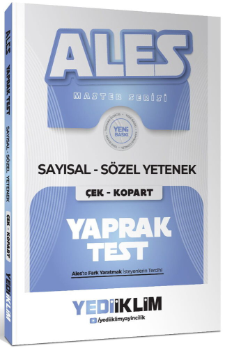 Yediiklim Yayınları 2027 ALES Master Seris Sayısal Sözel Yetenek Çek K
