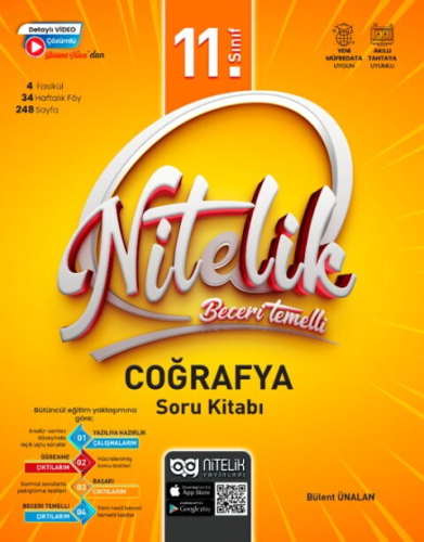 Nitelik Yayınları 11. Sınıf Coğrafya Beceri Temelli Soru Kitabı