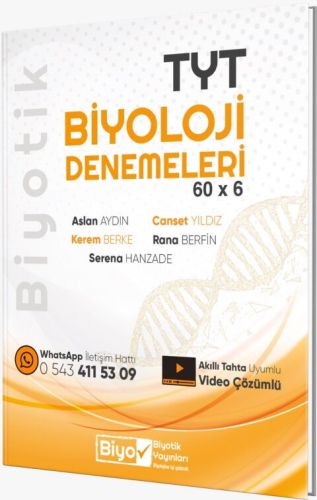 Biyotik Yayınları TYT Biyoloji Biyotik 60 x 6 Denemeleri