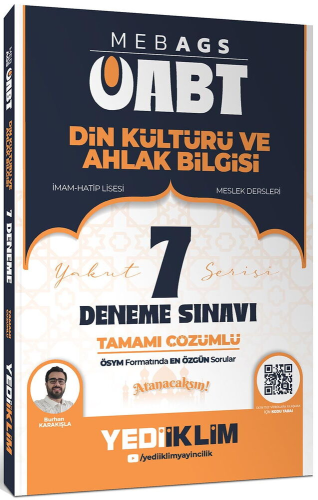 Yediiklim Yayınları MEB AGS ÖABT Din Kültürü ve Ahlak Bilgisi Tamamı Çözümlü 7 Deneme Sınavı