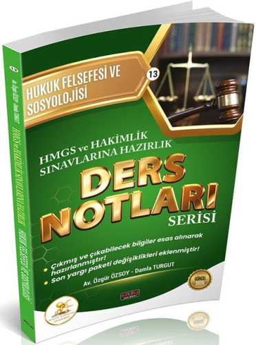Savaş Yayınları 2026 HUKAL HMGS-HAKİMLİK Hukuk Felsefesi ve Sosyolojisi Ders Notları