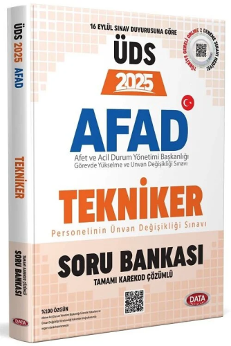 Data Yayınları 2025 AFAD Tekniker - Teknisyen ÜDS Soru Bankası - Karekod Çözümlü