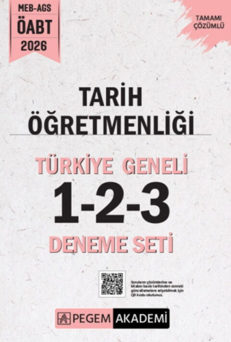 Pegem Yayınları 2026 MEB AGS ÖABT Tarih Öğretmenliği Tamamı Çözümlü Türkiye Geneli 1-2-3 Deneme Seti