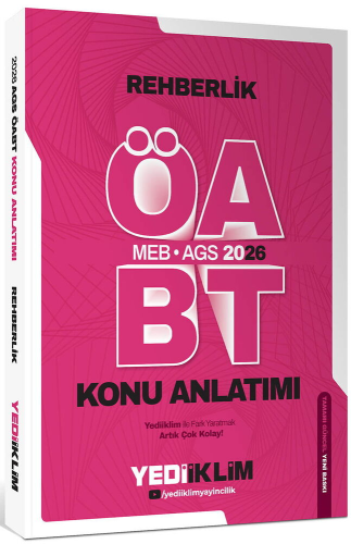 Yediiklim Yayınları 2026 MEB AGS ÖABT Rehberlik Konu Anlatımı