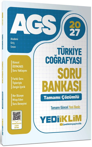 Yediiklim Yayınları 2027 MEB AGS Türkiye Coğrafyası Tamamı Çözümlü Sor