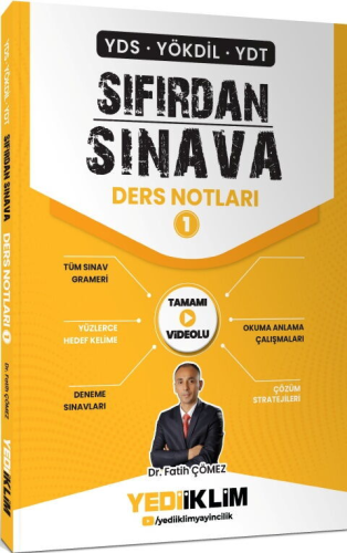 Yediiklim Yayınları YDS YÖKDİL YDT Sıfırdan Sınava Tamamı Videolu Ders Notları 1. Kitap