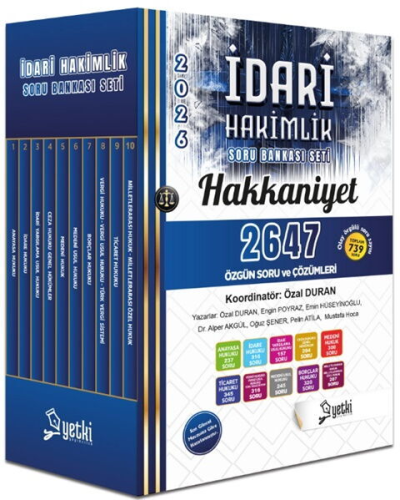 Yetki Yayınları 2026 Hakkaniyet İdari Hakimlik Soru Seti