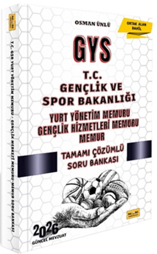 Makro Kitap 2026 T.C. Gençlik ve Spor Bakanlığı GYS Yurt Yönetim Memuru – Gençlik Hizmetleri Memuru - Memur Tamamı Çözümlü Soru Bankası