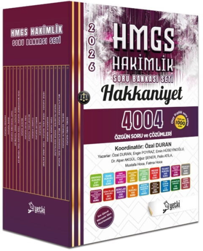 Yetki Yayınları 2026 HMGS Hakimlik Hakkaniyet Soru Bankası Seti