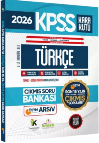 İnformal Yayınları 2026 KPSS Lisans Önlisans Ortaöğretim Türkçe nin Kara Kutusu ÖSYM Son 15 Yıl Çıkmış Soru Bankası