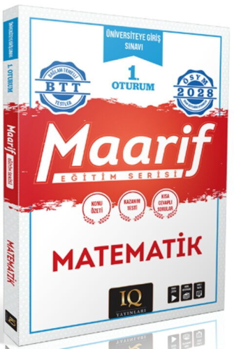 - IQ Yayınları 2028 TYT Matematik Maarif Eğitim Serisi 1. Oturum - Kom