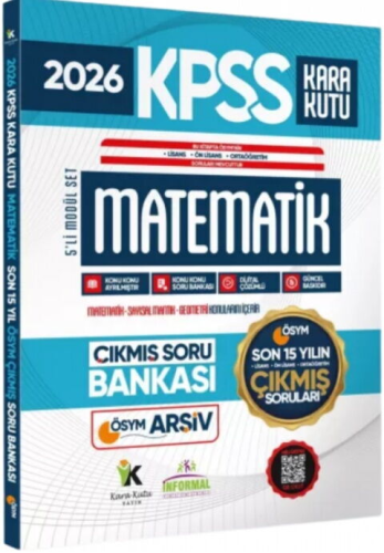 İnformal Yayınları 2026 KPSS Lisans Önlisans Ortaöğretim Matematik Kara Kutu ÖSYM Son 15 Yıl Çıkmış Soru Bankası