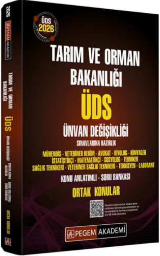 GYS Kitapları, - Pegem Akademi - Pegem Yayınları 2026 ÜDS Tarım ve Orm