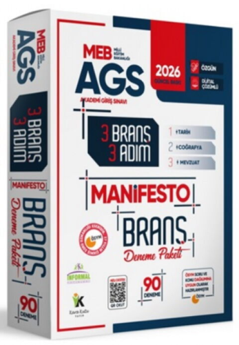 İnformal Yayınları 2026 MEB AGS Tarih Coğrafya Mevzuat 3 Adım 3lü Manifesto 90 Adet Dijital Çözümlü Branş Deneme