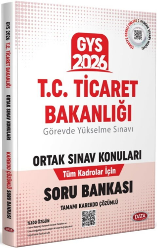 Data Yayınları 2026 Ticaret Bakanlığı GYS Ortak Konular Soru Bankası - Karekod Çözümlü