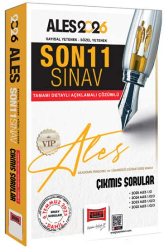 Yargı Yayınları 2026 ALES VİP Sayısal-Sözel Yetenek Son 11 Sınav Çıkmış Sorular (6 Temmuz Dahil)