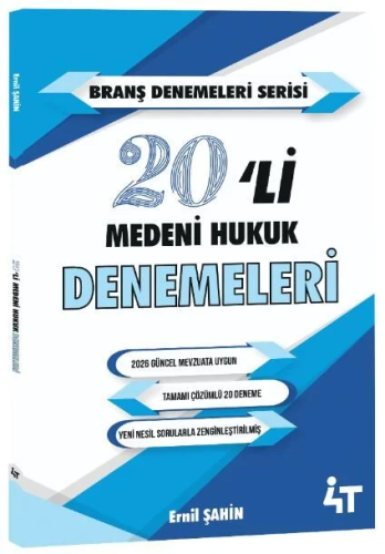 Ders Denemeleri - 4T Yayınları 2026 KPSS A Grubu Medeni Hukuk 20'li De