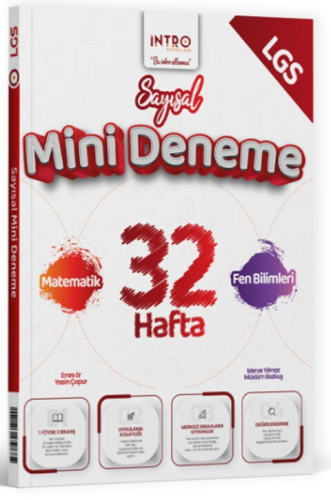 İntro Yayınları 8. Sınıf LGS Sayısal 32 Hafta Mini Deneme
