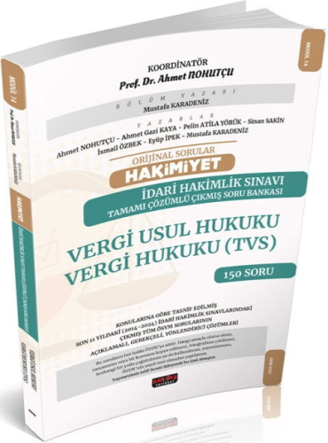 Savaş Yayınları 2025 Orijinal Sorular HAKİMİYET Adli Hakimlik Vergi Usul Vergi Hukuku TVS Çıkmış Soru Bankası