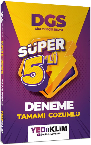Yediiklim Yayınları 2027 DGS Tamamı Çözümlü Süper 5'li Deneme