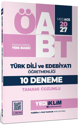 Yediiklim Yayınları 2027 MEB AGS ÖABT Türk Dili ve Edebiyatı Öğretmenliği Tamamı Çözümlü 10 Deneme Sınavı