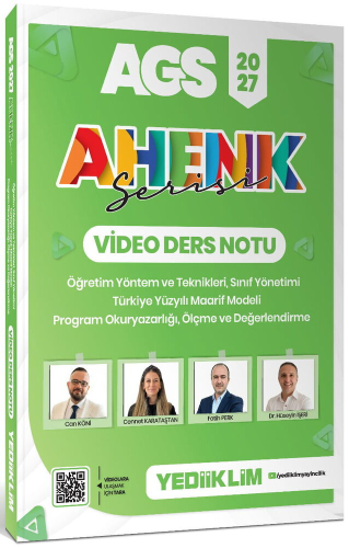 Yediiklim Yayınları 2027 AGS Ahenk Serisi ÖYT Sınıf Yönetimi TYMM Program Okuryazarlığı Ölçme ve Değerlendirme Video Ders Notu