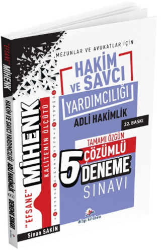 Dizgi Kitap Yayınları MİHENK Adli Hakimlik ve Savcı Yardımcılığı 5 Deneme