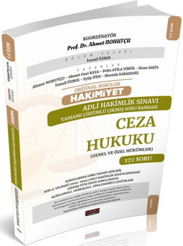 Savaş Yayınları 2025 Orijinal Sorular HAKİMİYET Adli Hakimlik Ceza Hukuku Çıkmış Soru Bankası