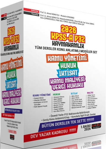 Savaş Yayınları 2026 KPSS A P32 Kaymakamlık Tüm Dersler Konu Anlatımlı Modüler Set