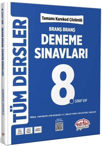 Editör Yayınları 8. Sınıf Tüm Dersler Branş Branş Tamamı Çözümlü Deneme Sınavları