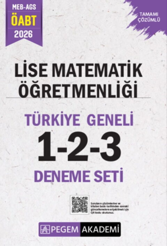 Pegem Yayınları 2026 MEB AGS ÖABT Lise Matematik Öğretmenliği Tamamı Çözümlü Türkiye Geneli 1-2-3 Deneme Seti