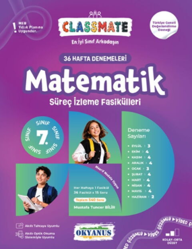 Okyanus Yayınları 7. Sınıf Matematik Classmate 36 Hafta Denemeleri Süreç İzleme Fasikülleri