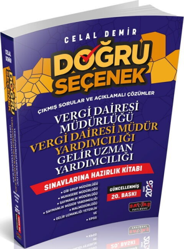 Savaş Yayınları 2026 Doğru Seçenek Vergi Dairesi Müdürlüğü, Gelir Uzman Yardımcılığı Sınavlarına Hazırlık Kitabı