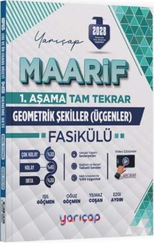 YarıÇap Yayınları 2028 Geometrik Şekiller Maarif Fasikülü 1. Aşama