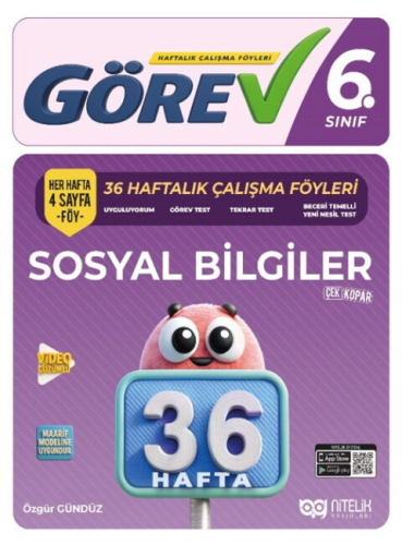Nitelik Yayınları 6. Sınıf Görev Sosyal Bilgiler 36 Hafta Çalışma Föyleri