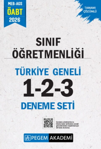 Pegem Yayınları 2026 MEB AGS ÖABT Sınıf Öğretmenliği Tamamı Çözümlü Türkiye Geneli 1-2-3 Deneme Seti