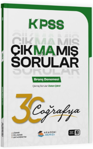 Akademi Denizi KPSS Coğrafya Çıkmamış Sorular 30'lu Deneme